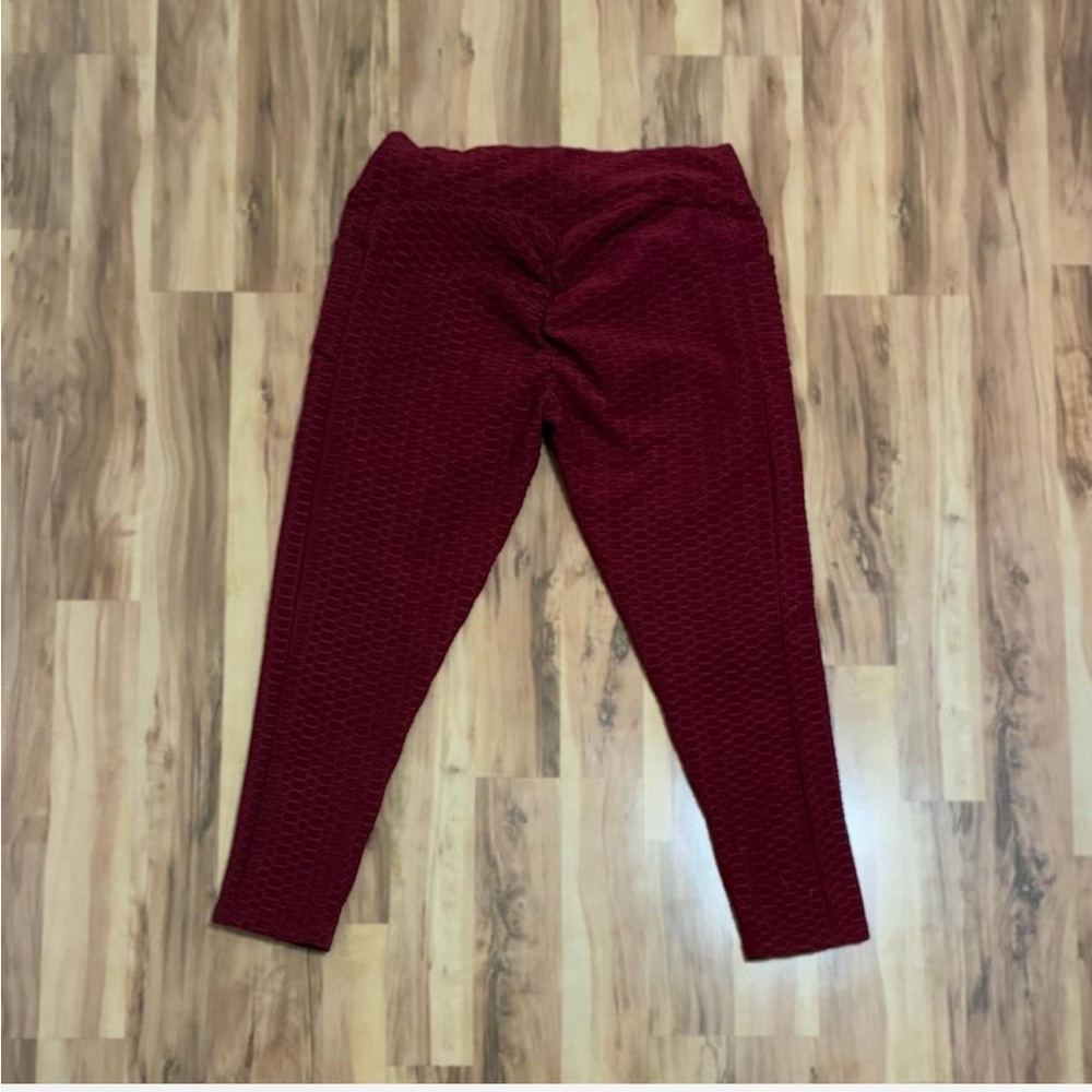 Source Unknown Textured Burgundy Leggings